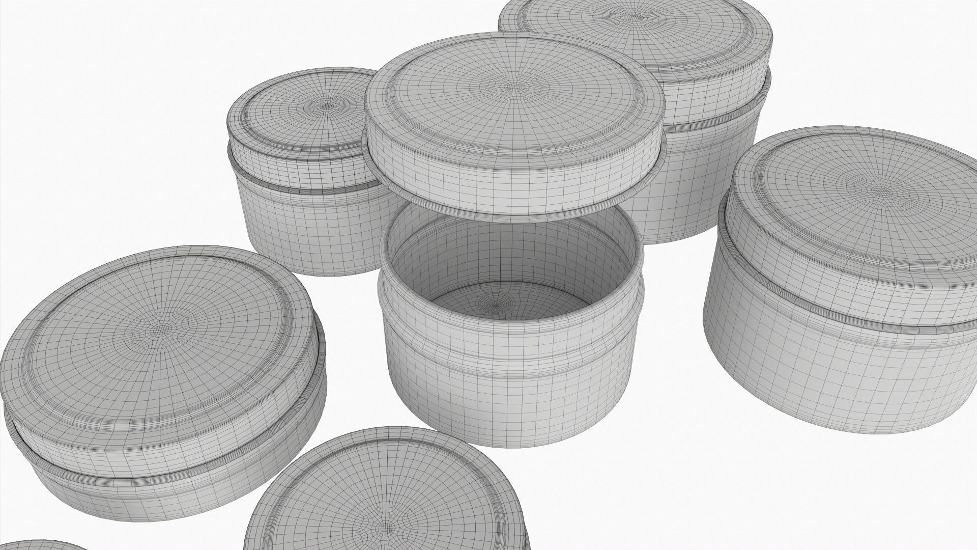 Round decorative empty gift can jars metal 02 brass 3D model_9