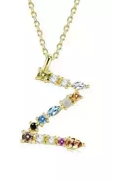 Z letter pendant color stones 