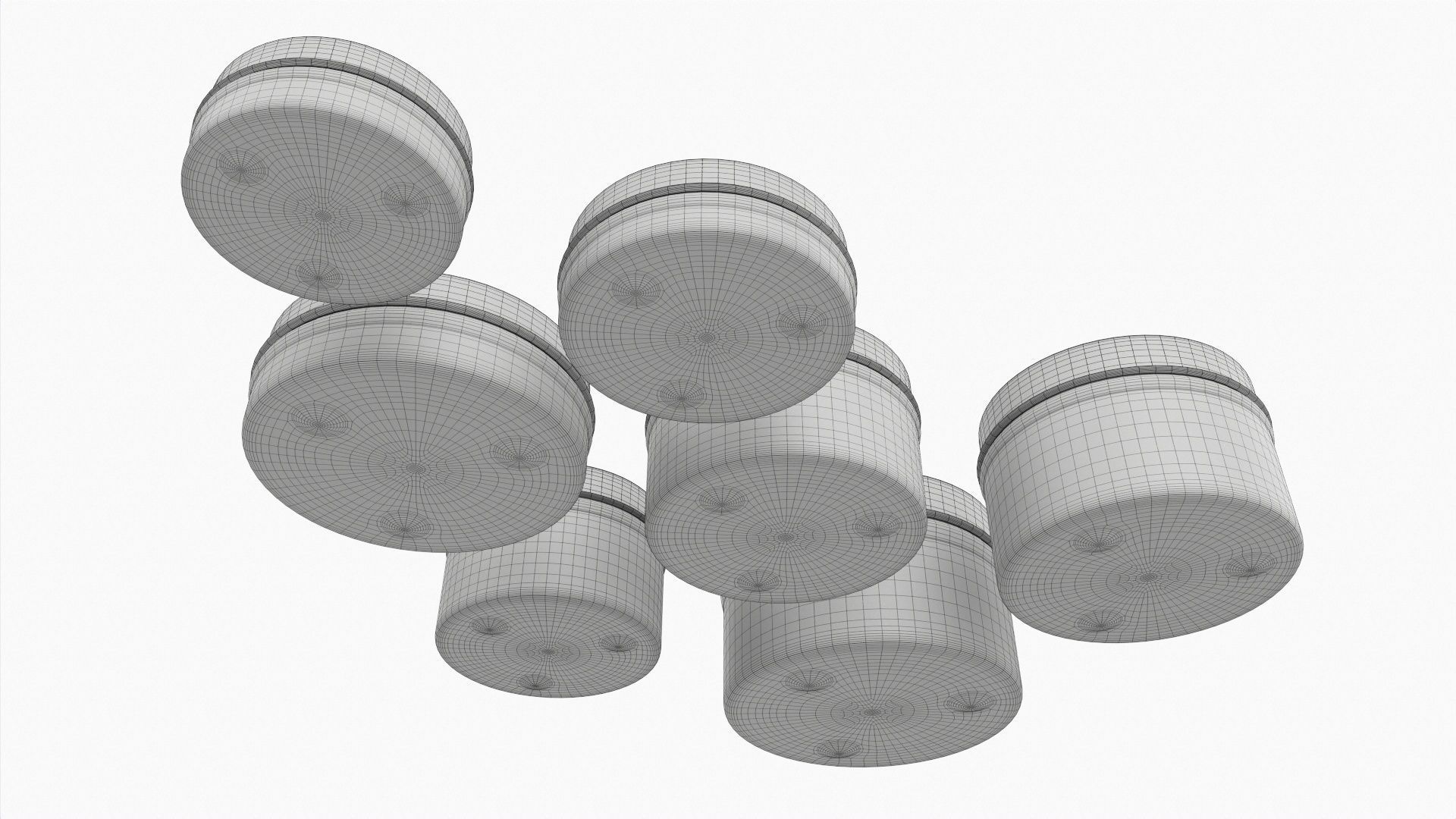 Round decorative empty gift can jars metal 02 iron 3D model_8