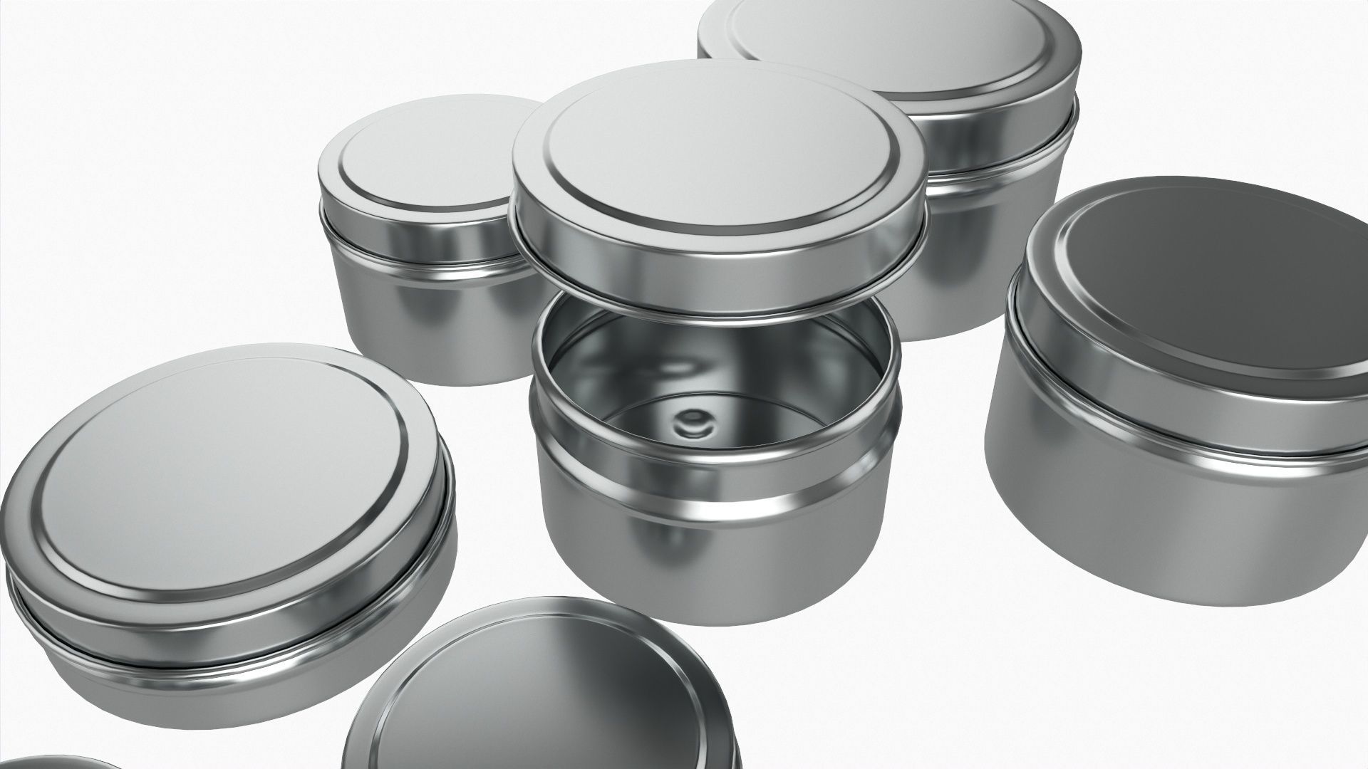 Round decorative empty gift can jars metal 02 iron 3D model_4