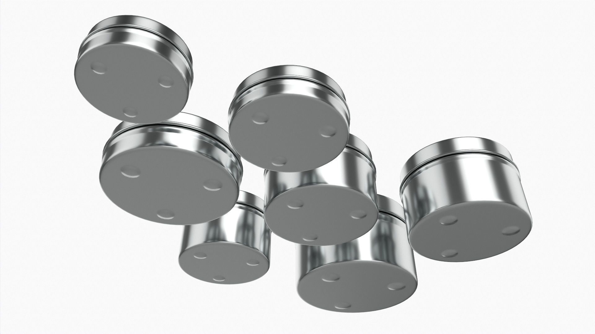 Round decorative empty gift can jars metal 02 iron 3D model_3