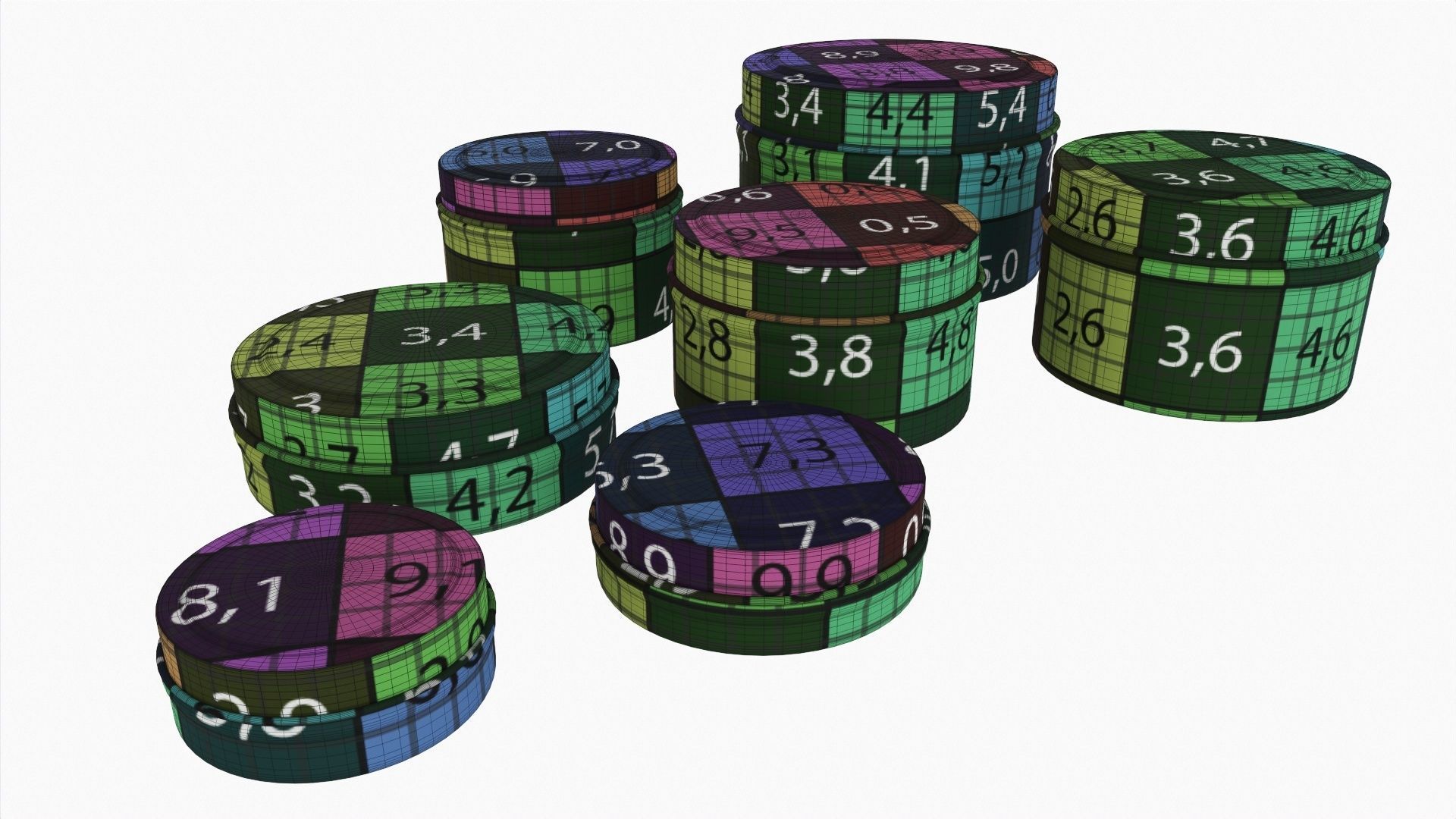 Round decorative empty gift can jars metal 02 iron 3D model_10