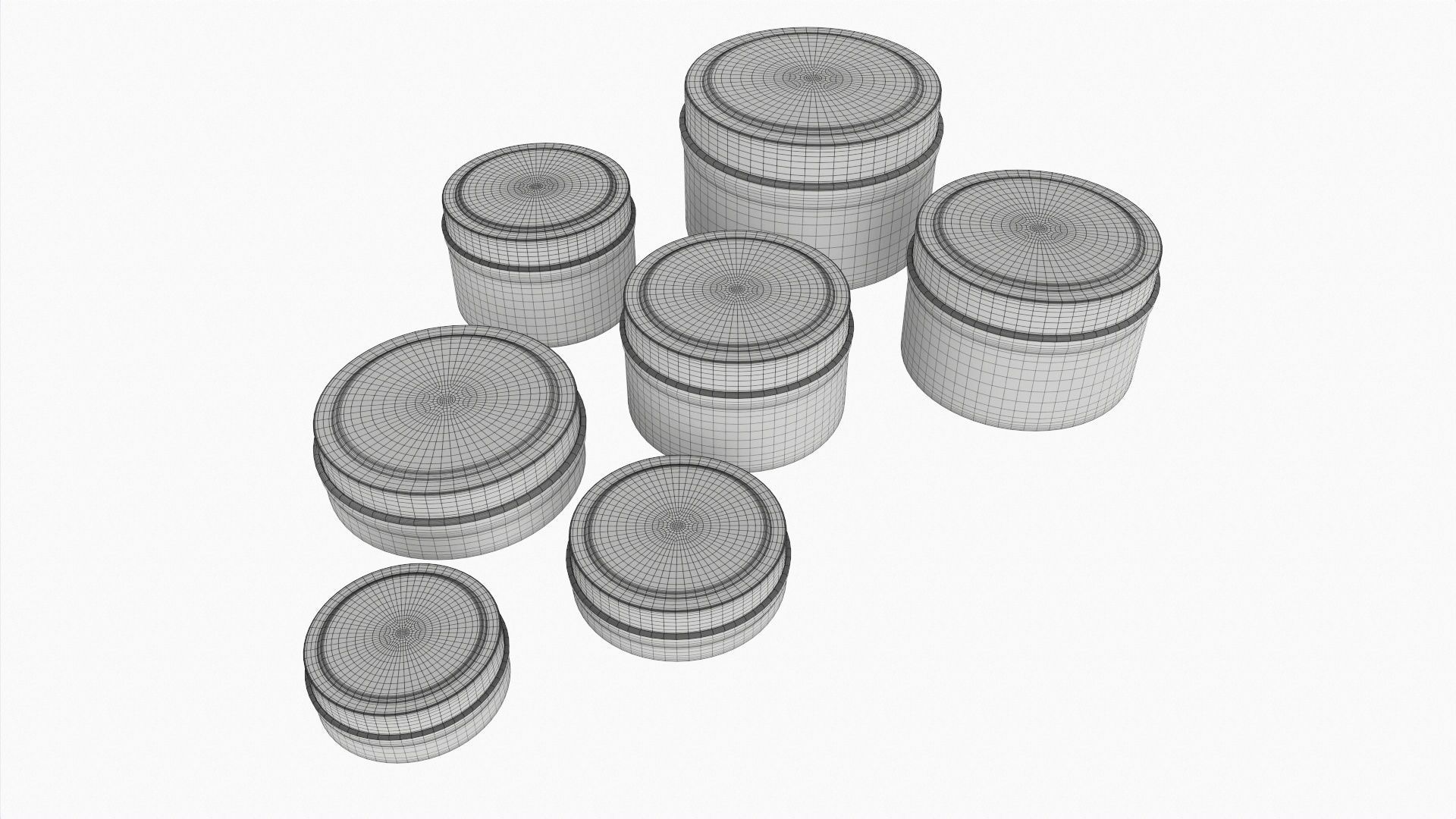 Round decorative empty gift can jars metal 02 iron 3D model_5