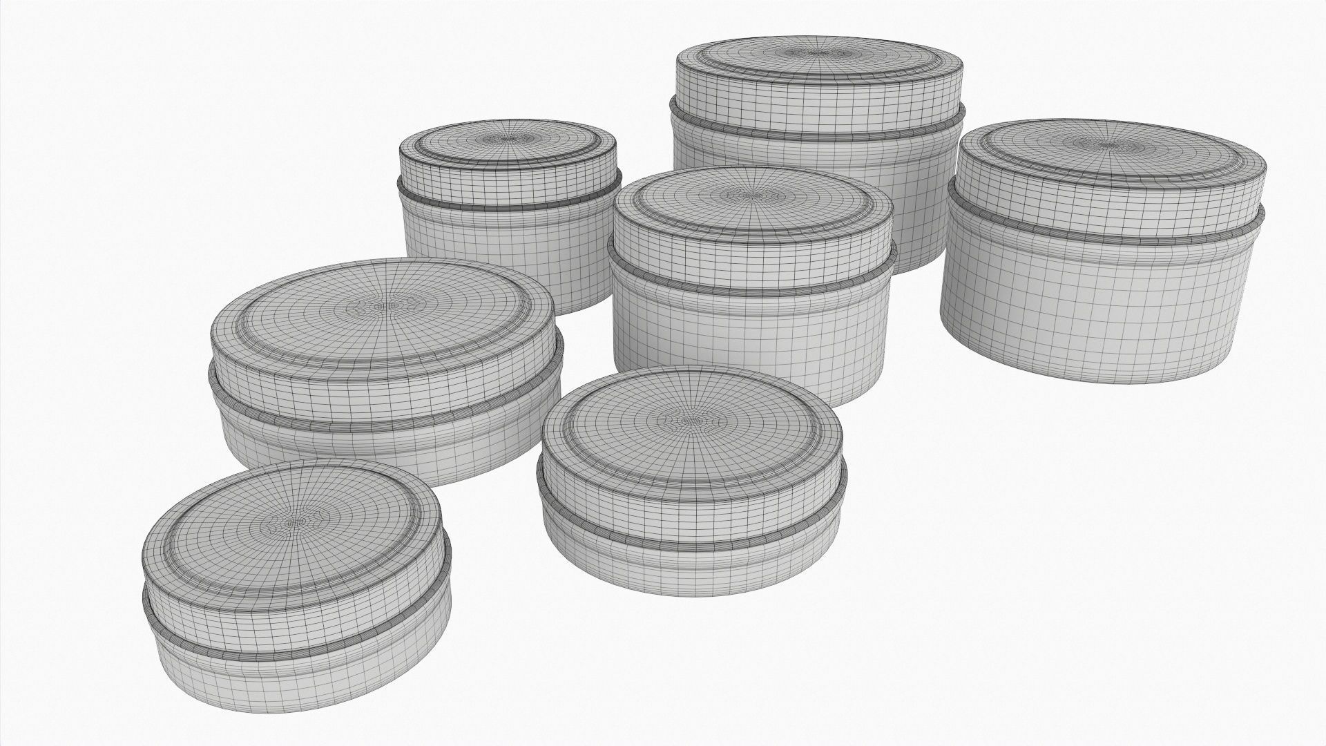 Round decorative empty gift can jars metal 02 iron 3D model_6