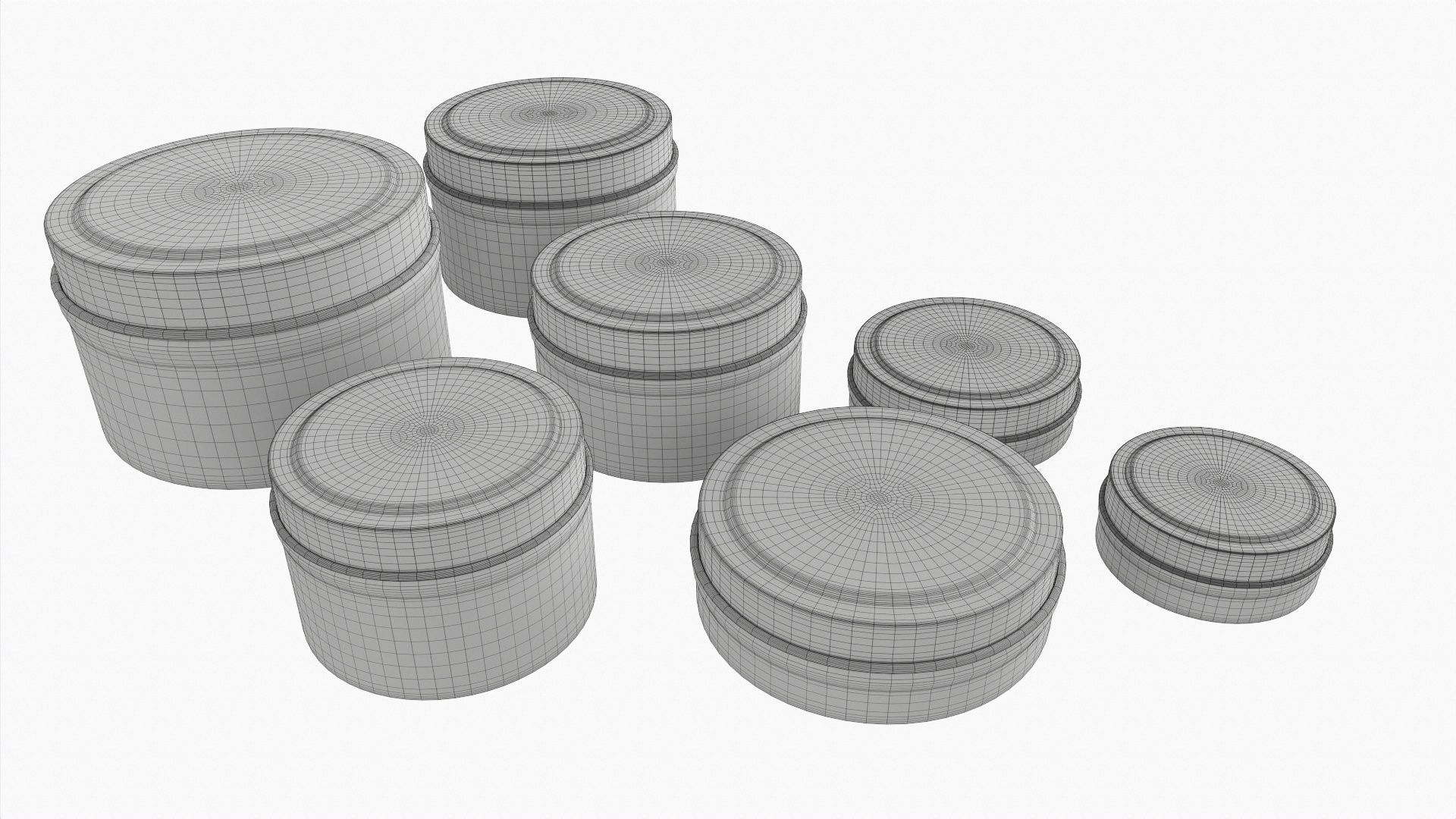 Round decorative empty gift can jars metal 02 iron 3D model_7