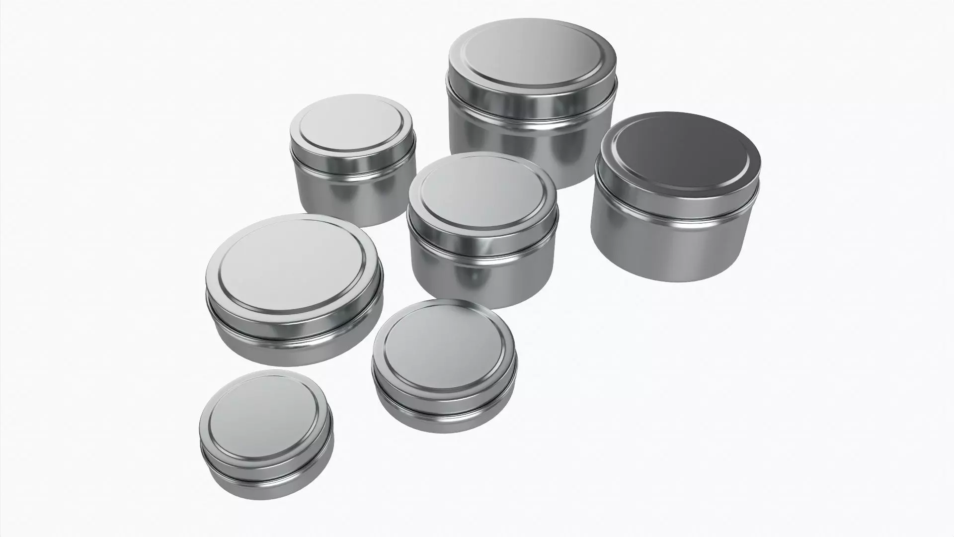 Round decorative empty gift can jars metal 02 iron 3D model_0