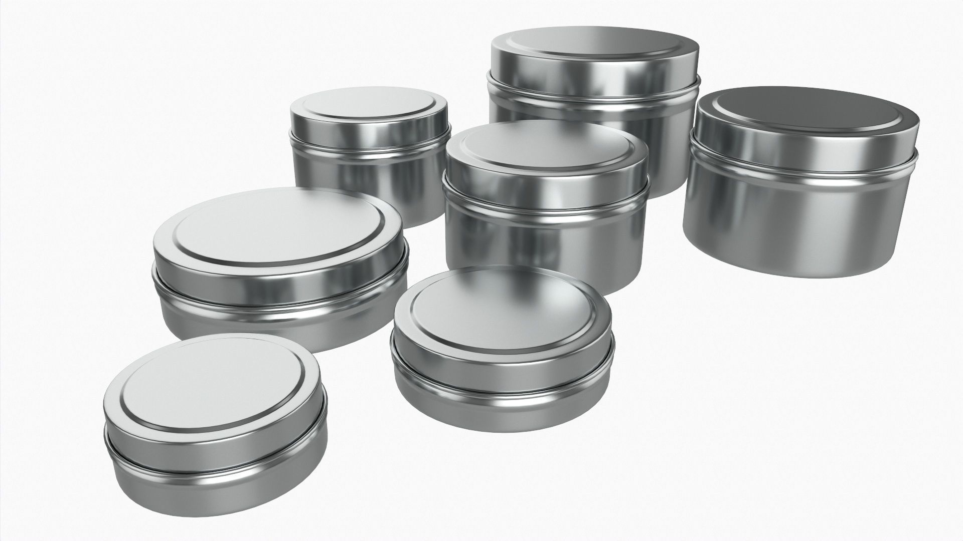 Round decorative empty gift can jars metal 02 iron 3D model_1