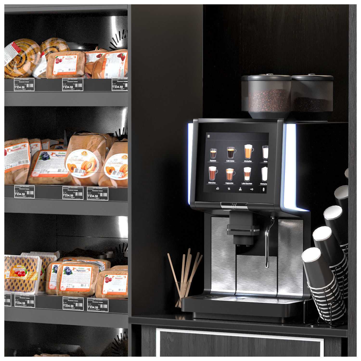 Coffe shop 3D model_2