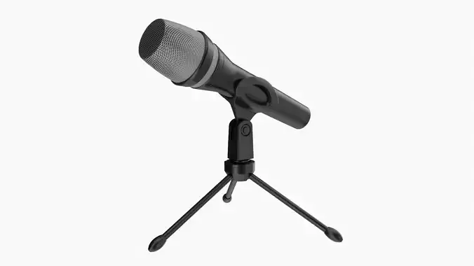 Vocal microphone with tripod 3D model