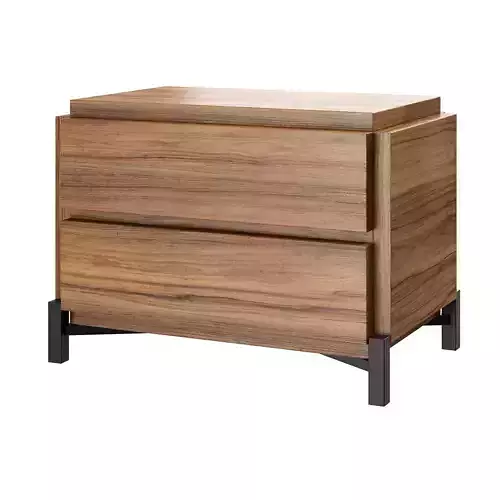 Groove Bedside Table Two Drawers by Bonaldo