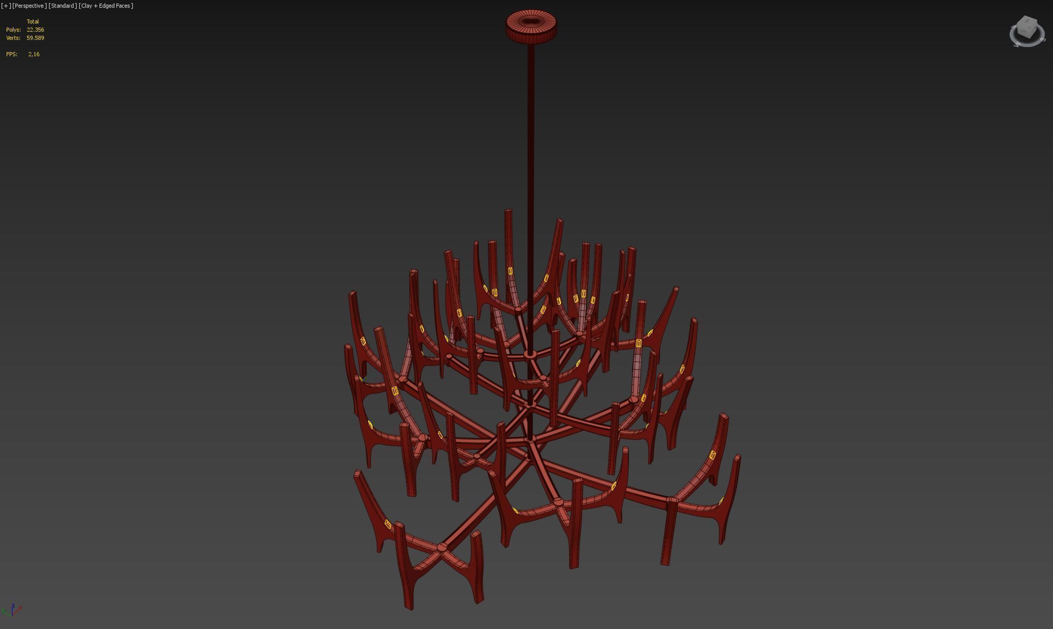 Tusk Chandelier 2 3D model_4