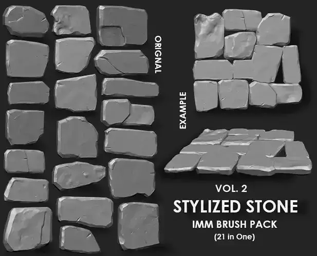 Stylized Stone IMM Brushes 21 in one Vol 2