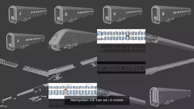 Metropolitan ICE train set 3D Model Collection