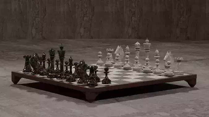 Marble Chess Set 3D model