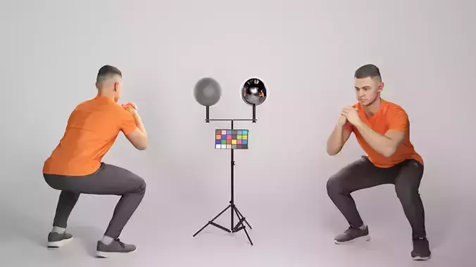Man doing squats 346 Low-poly 3D model