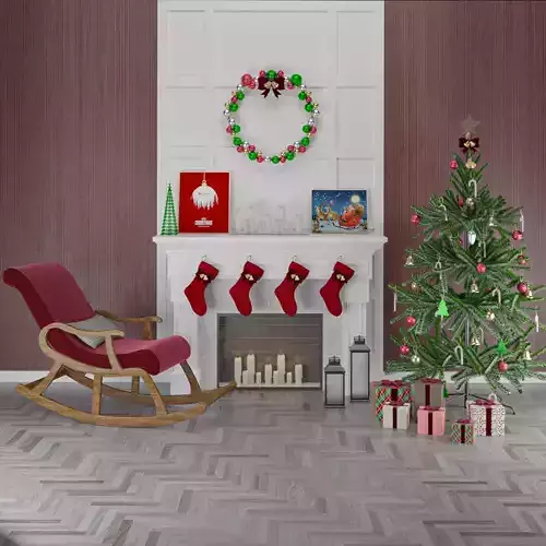 Christmas Fireplace Set