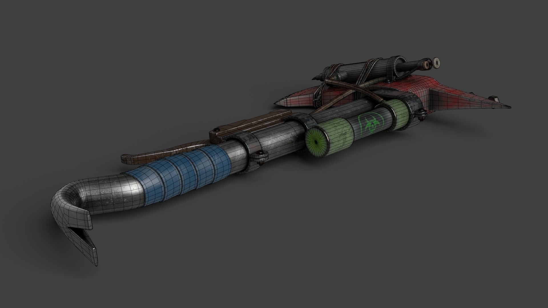 Modifiable Strike Weapon 20 Low-poly 3D model_16