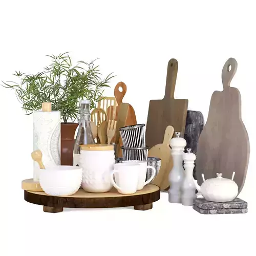 A set of dishes and cutlery