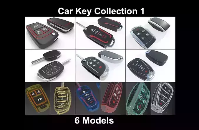 Car Key Collection 1 - 6 Keys 
