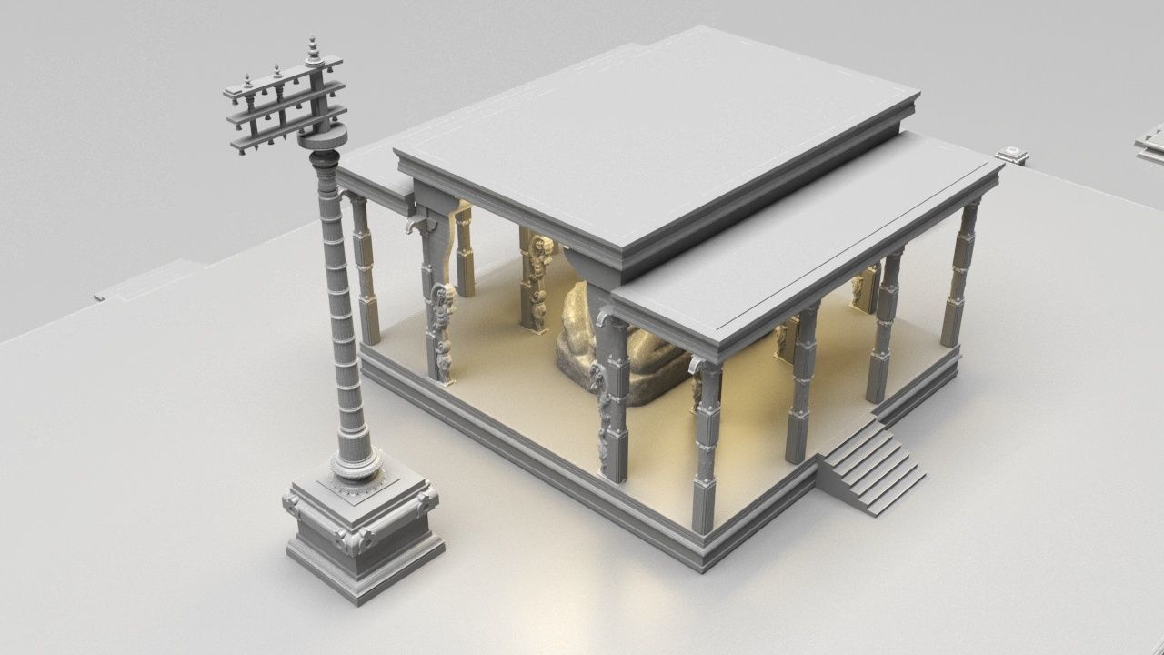 World Famous Thanjavur Big temple Inner 3d model india 3D model_3