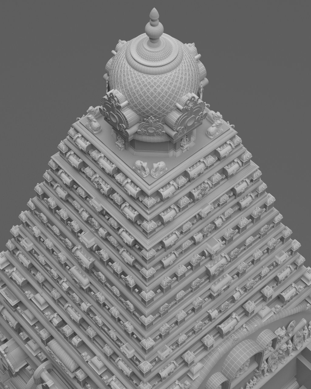 World Famous Thanjavur Big temple Inner 3d model india 3D model_11