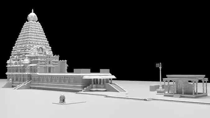 World Famous Thanjavur Big temple Inner 3d model india 