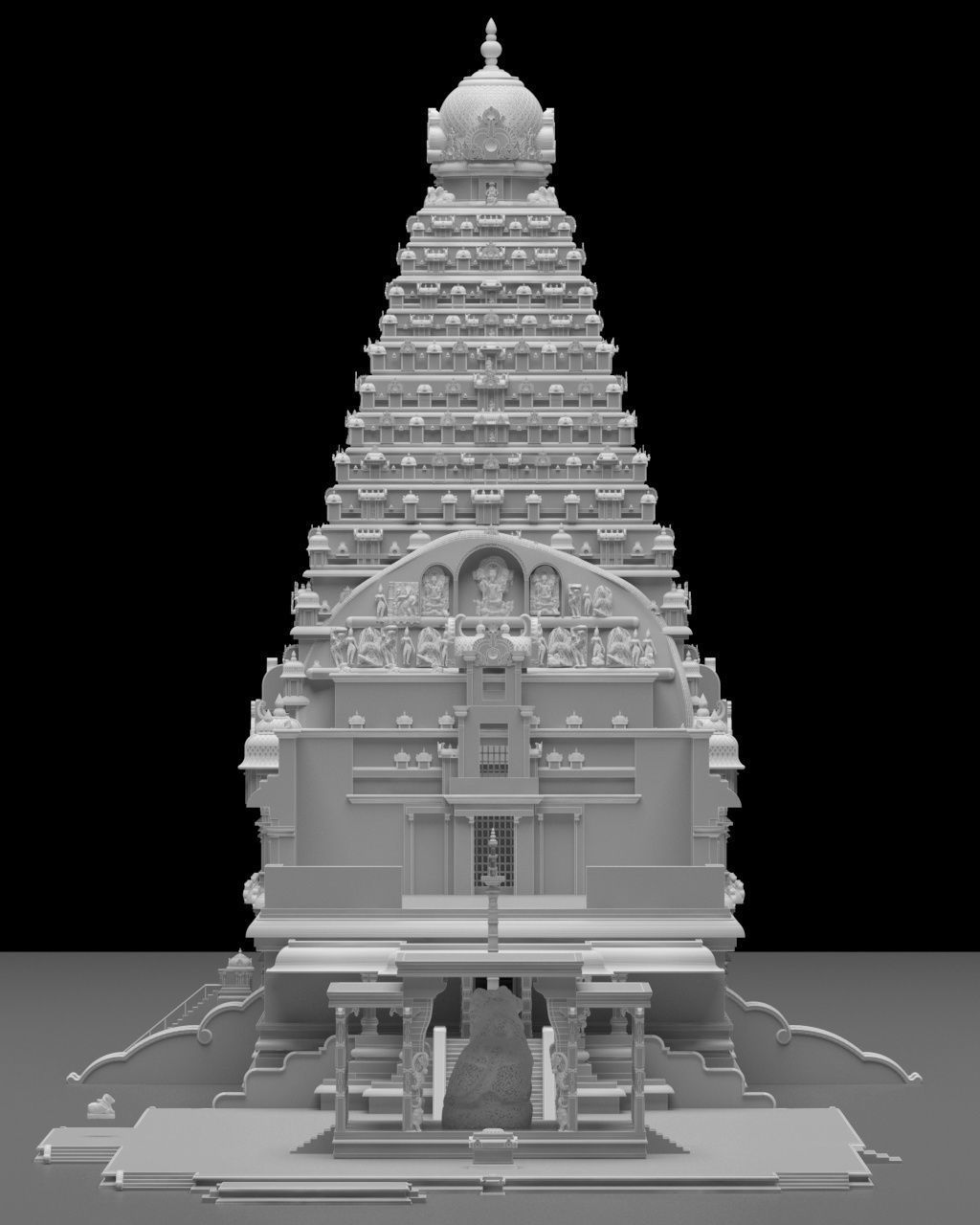 World Famous Thanjavur Big temple Inner 3d model india 3D model_7