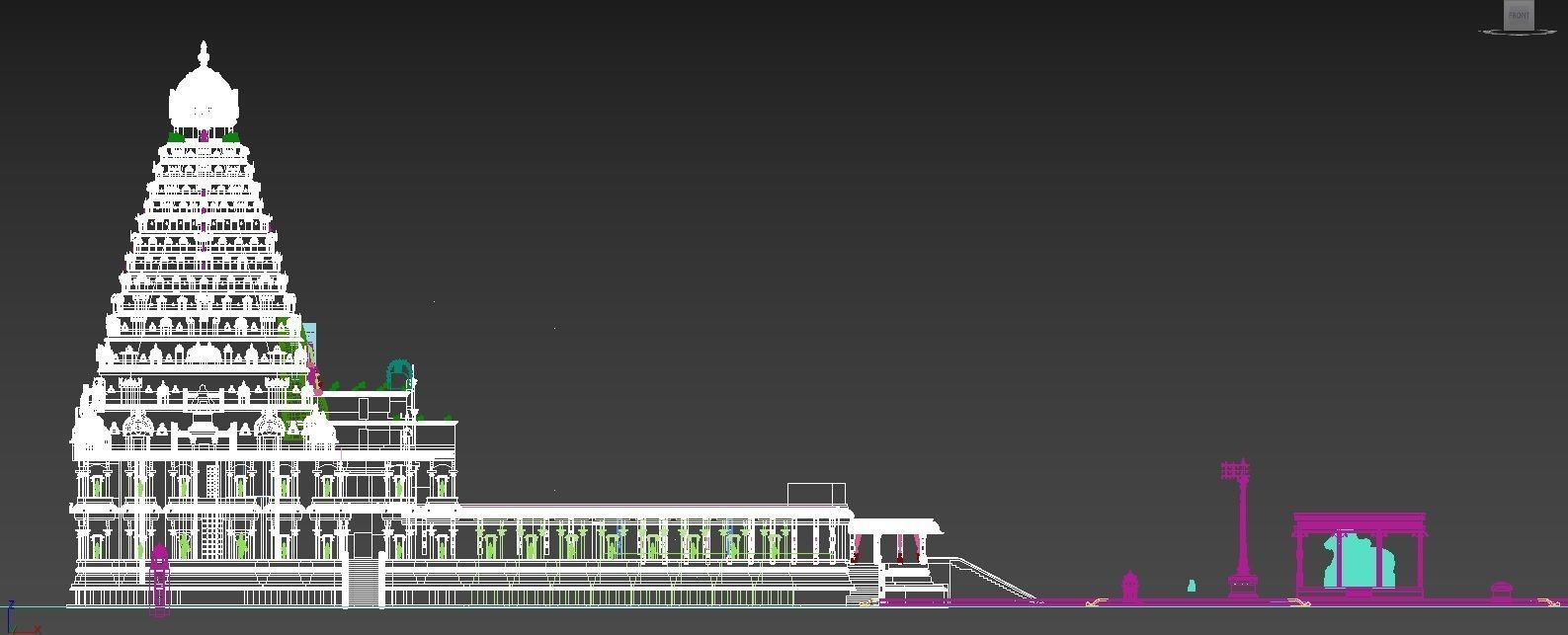 World Famous Thanjavur Big temple Inner 3d model india 3D model_6