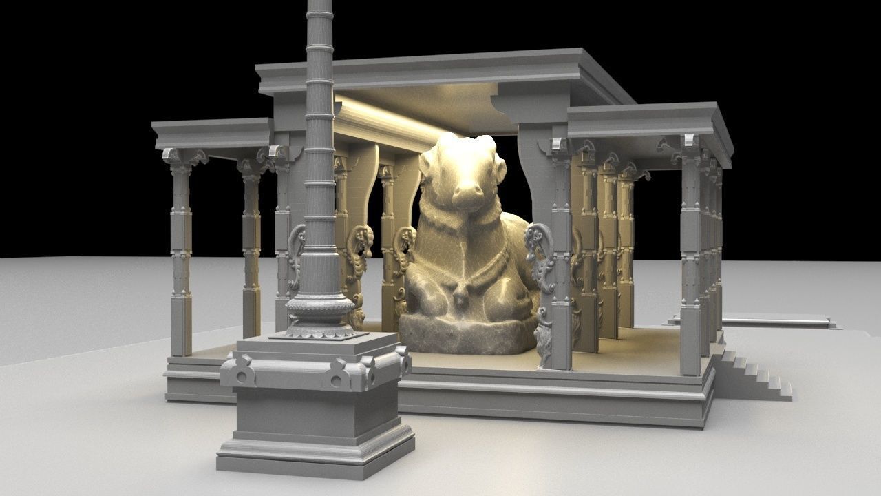 World Famous Thanjavur Big temple Inner 3d model india 3D model_12