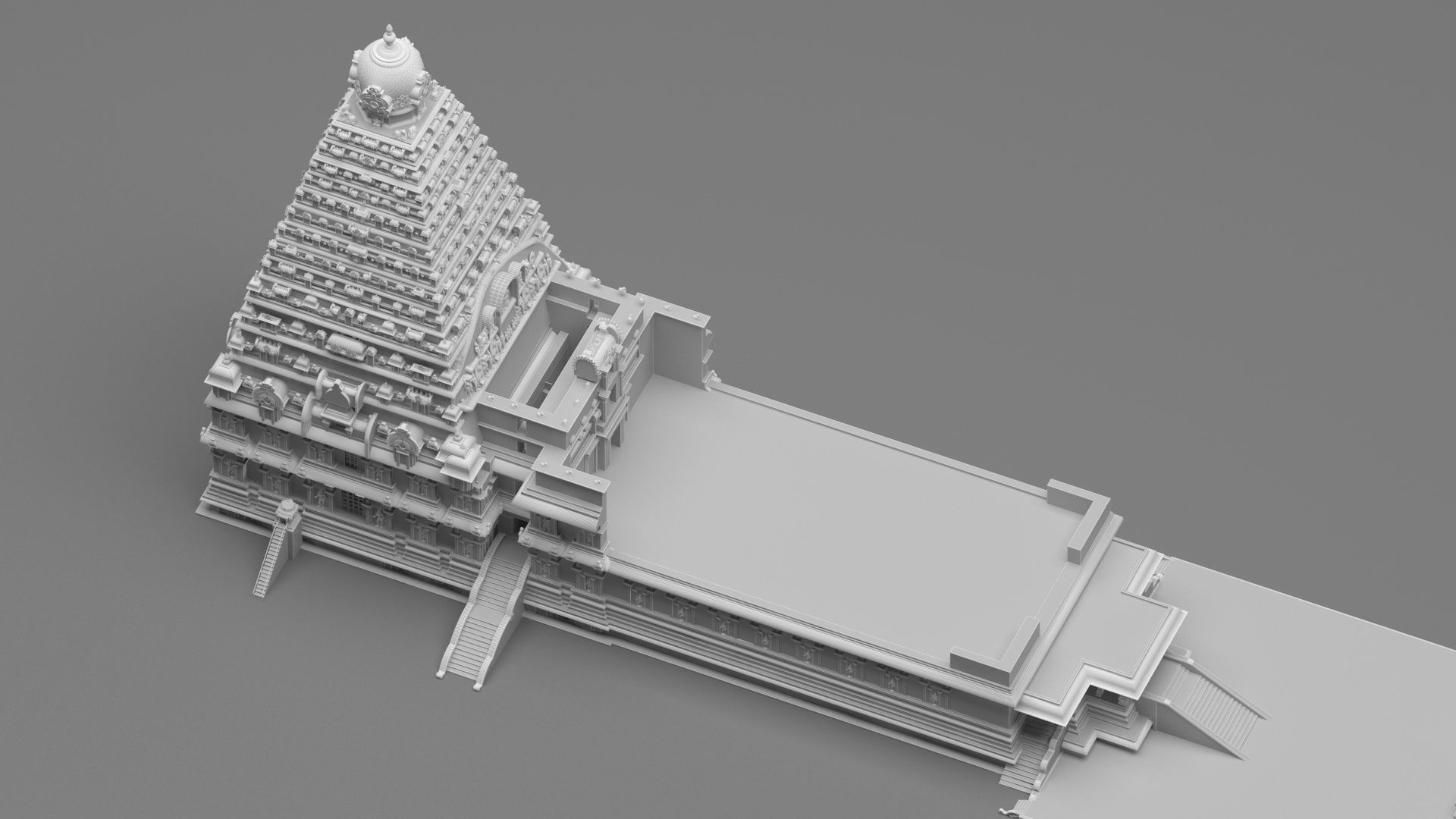 World Famous Thanjavur Big temple Inner 3d model india 3D model_1