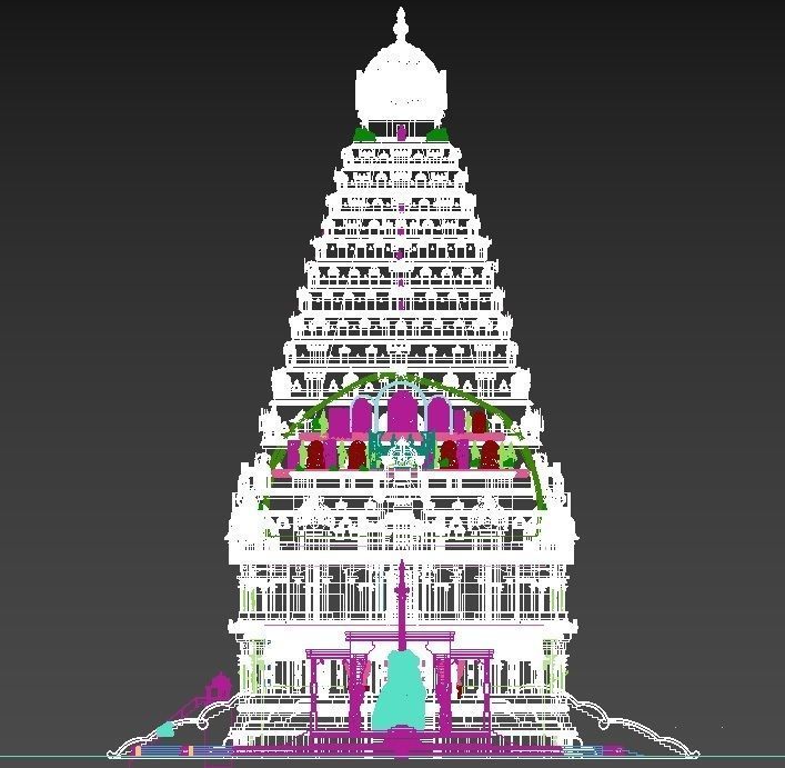 World Famous Thanjavur Big temple Inner 3d model india 3D model_9