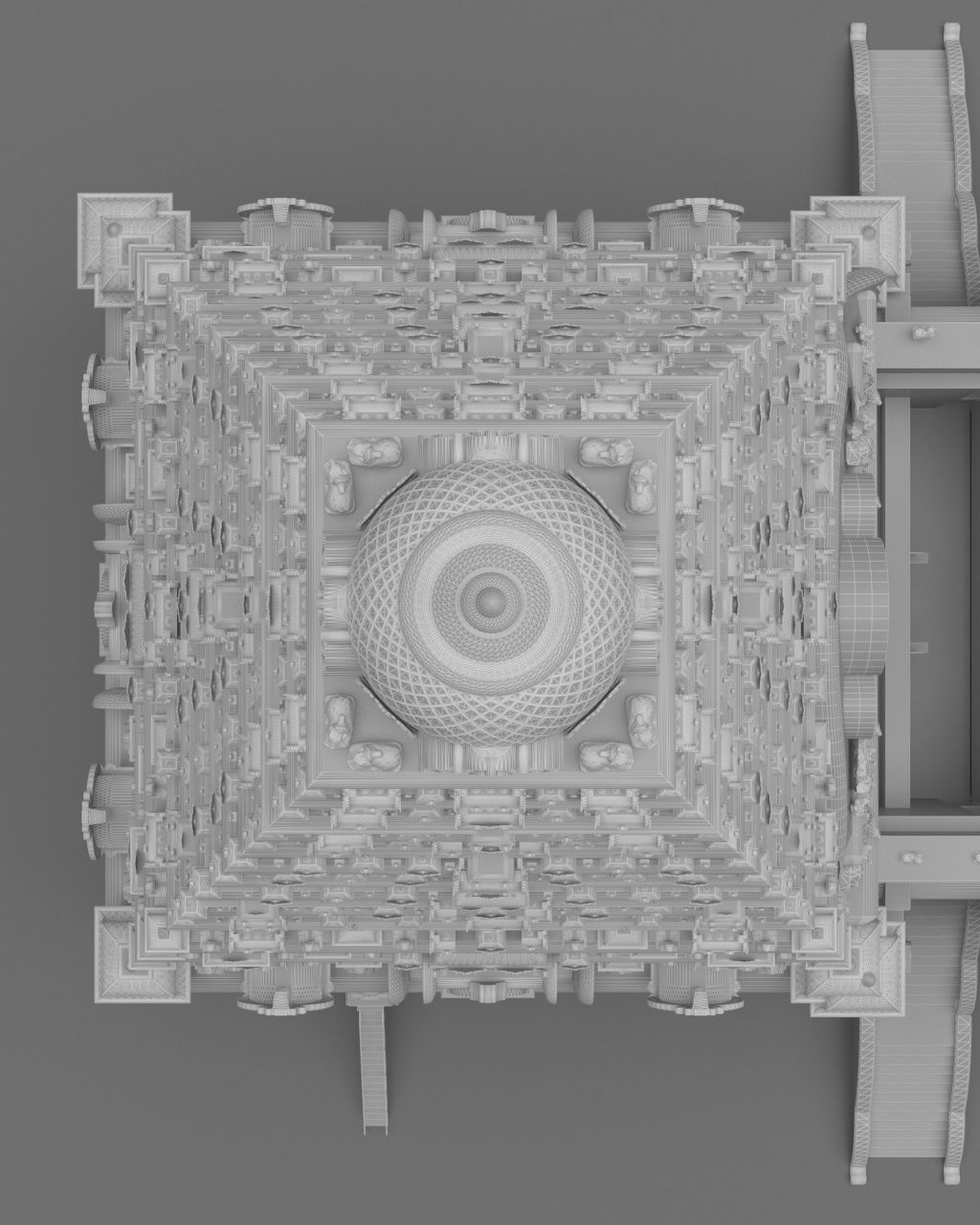 World Famous Thanjavur Big temple Inner 3d model india 3D model_5