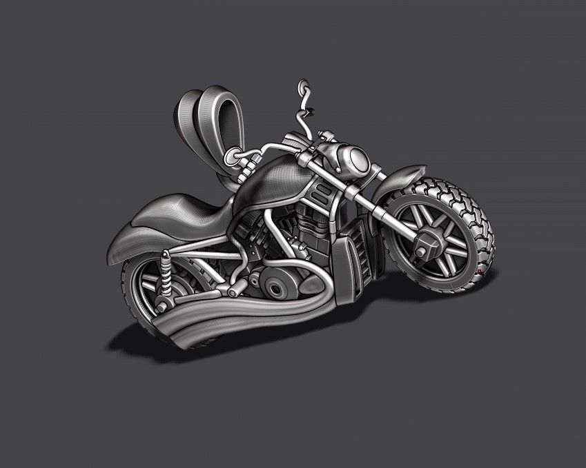Motorcycle pendant 3d 3D print model_4