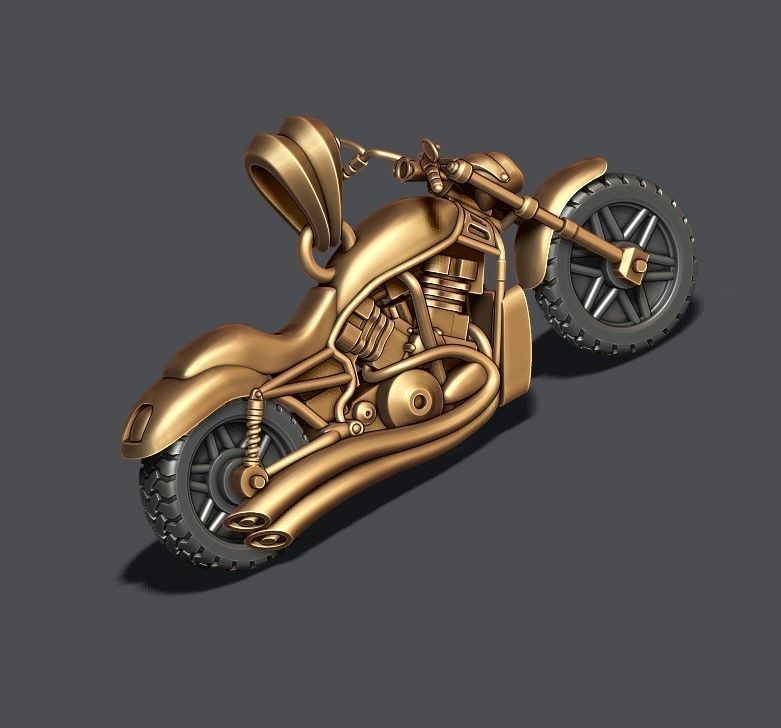 Motorcycle pendant 3d 3D print model_3