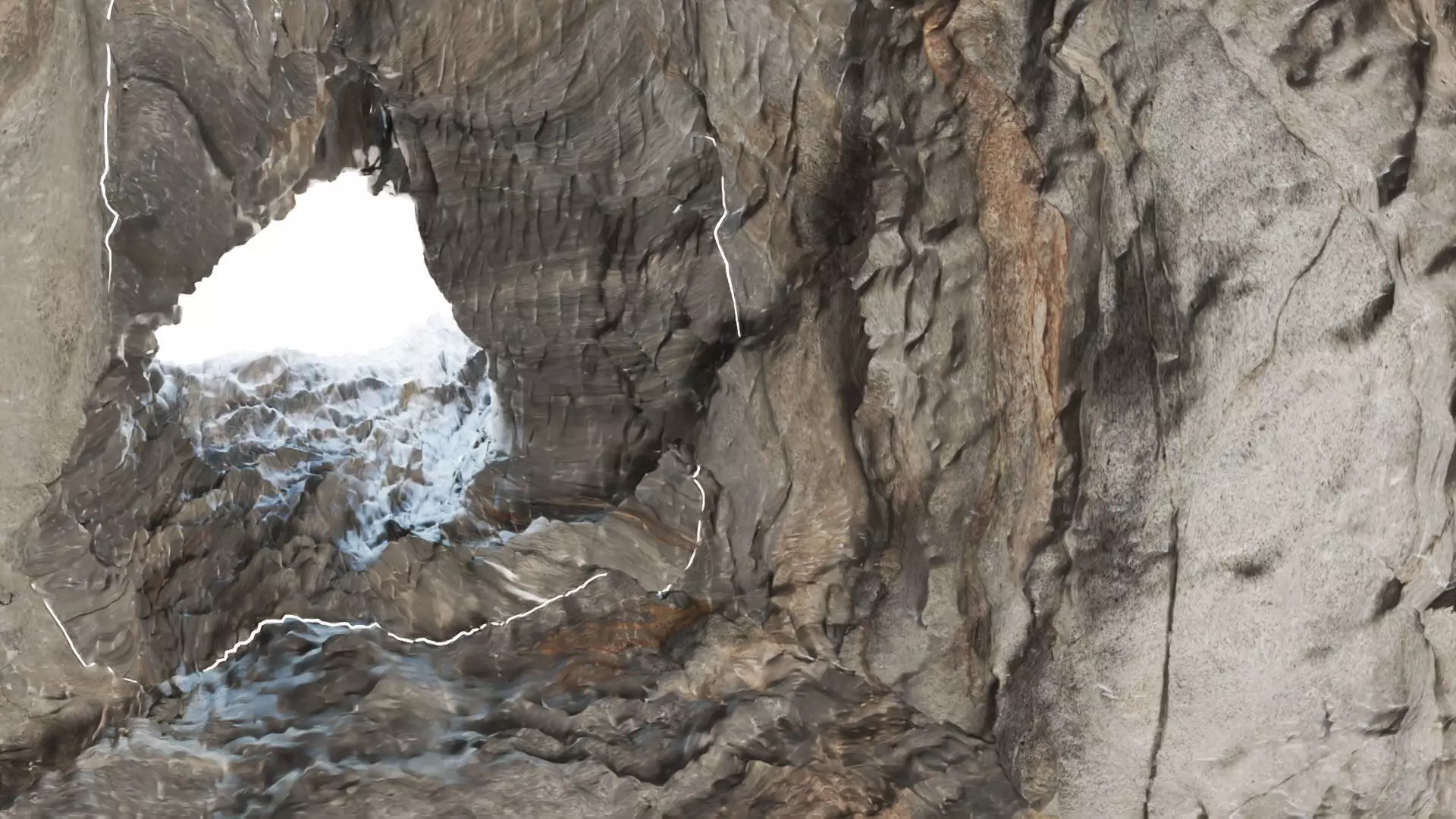 Caves rock formation with hole in it Free low-poly 3D model