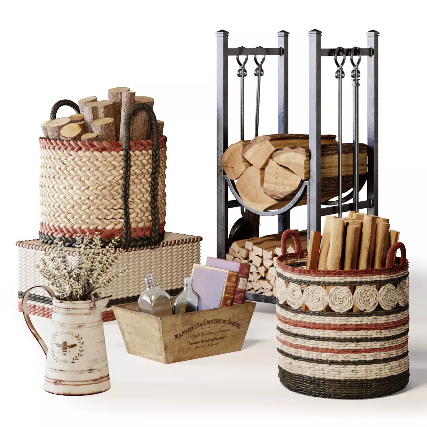 Decorative Set with Baskets 01 3D model_0