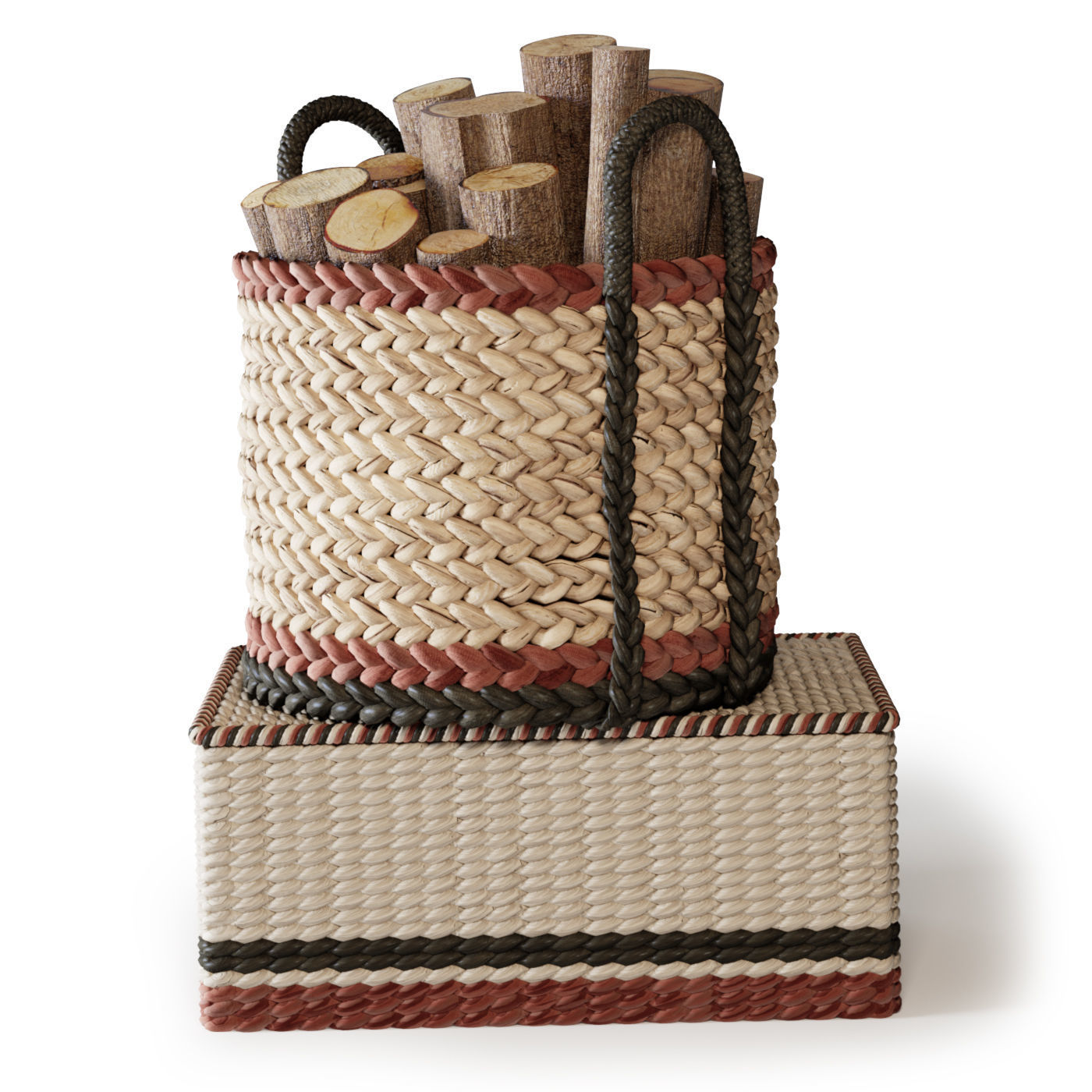 Decorative Set with Baskets 01 3D model_2