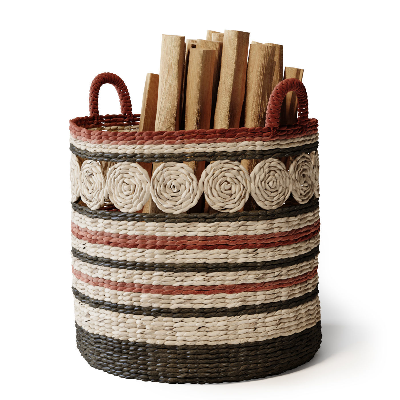 Decorative Set with Baskets 01 3D model_1