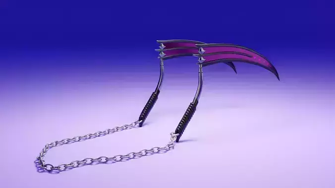 Purple Scythe Low-poly 3D model