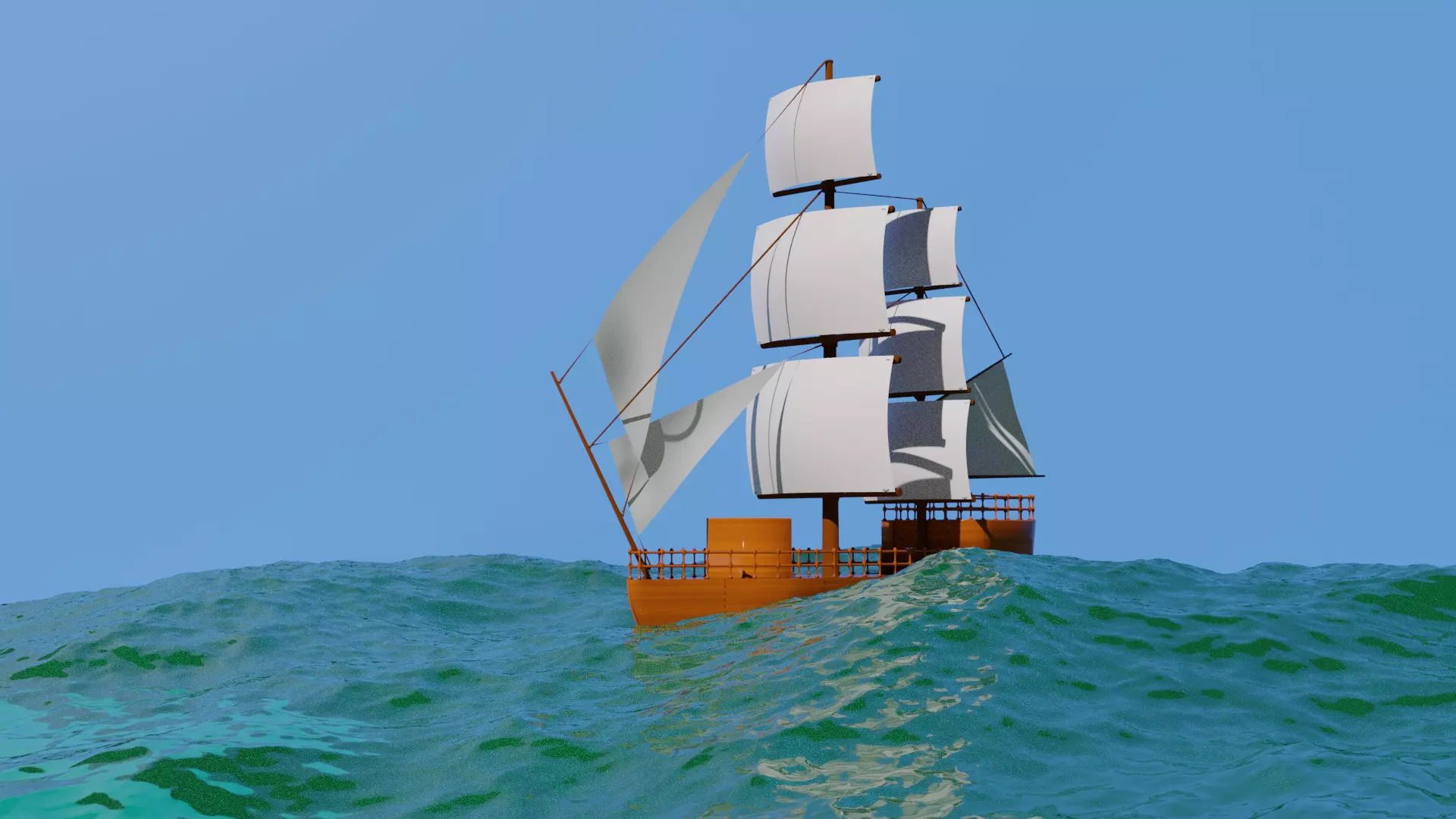 sail ship 3D model_0