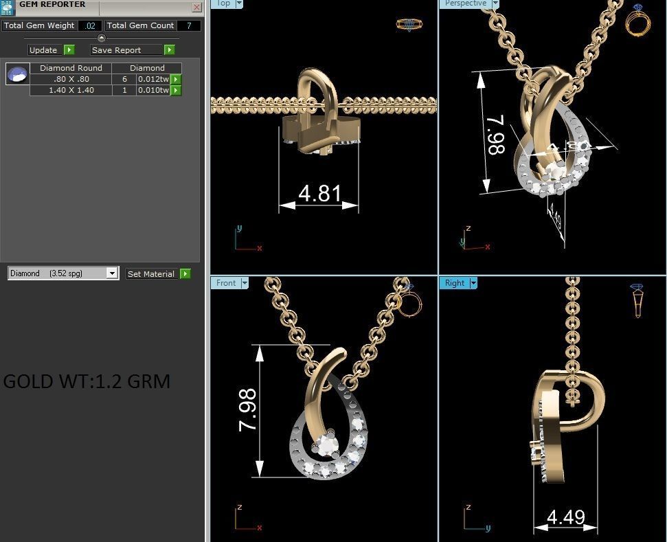 Women pendant 3dm render detail 3D print model_3