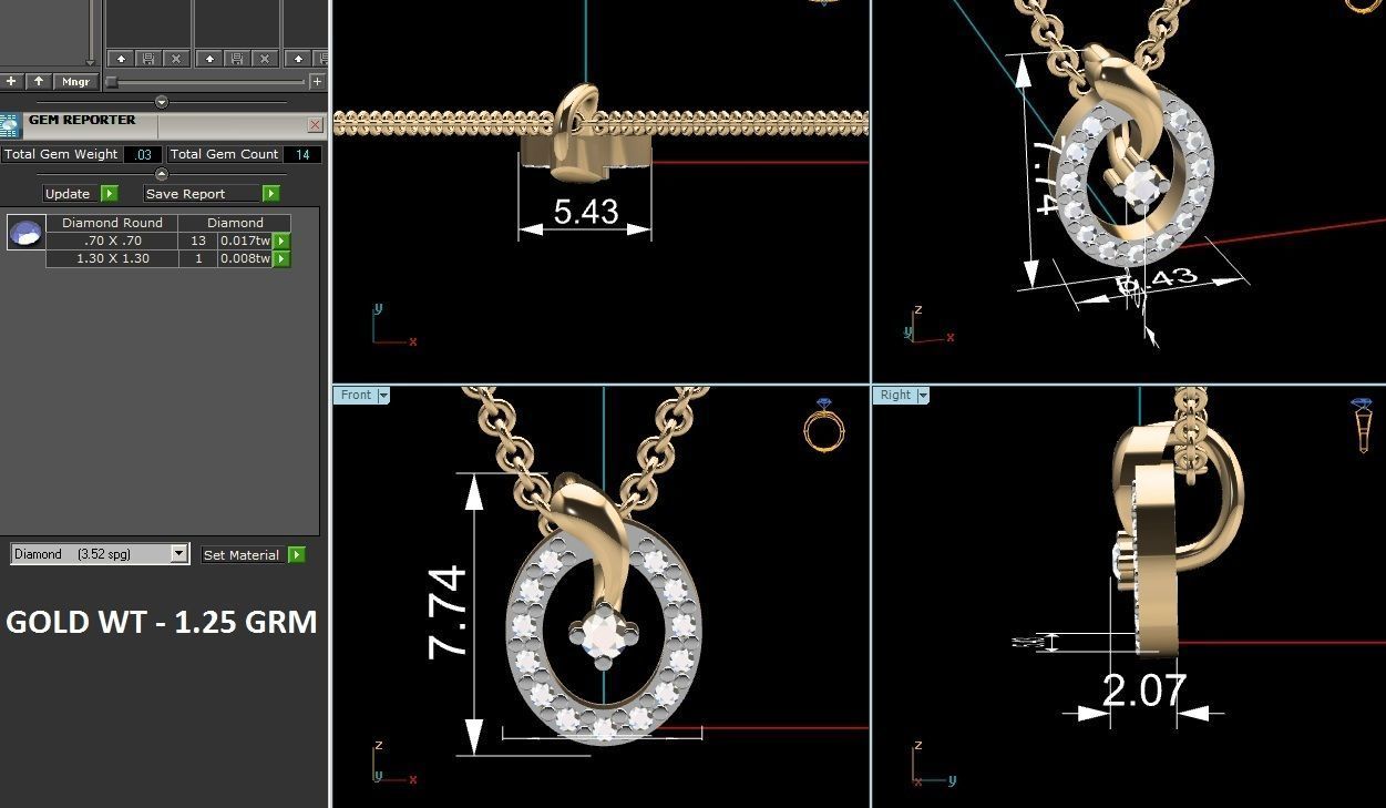 Women pendant 3dm render detail 3D print model_7