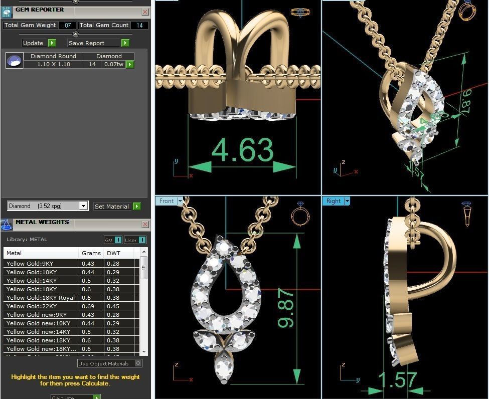 Women pendant 3dm render detail 3D print model_5