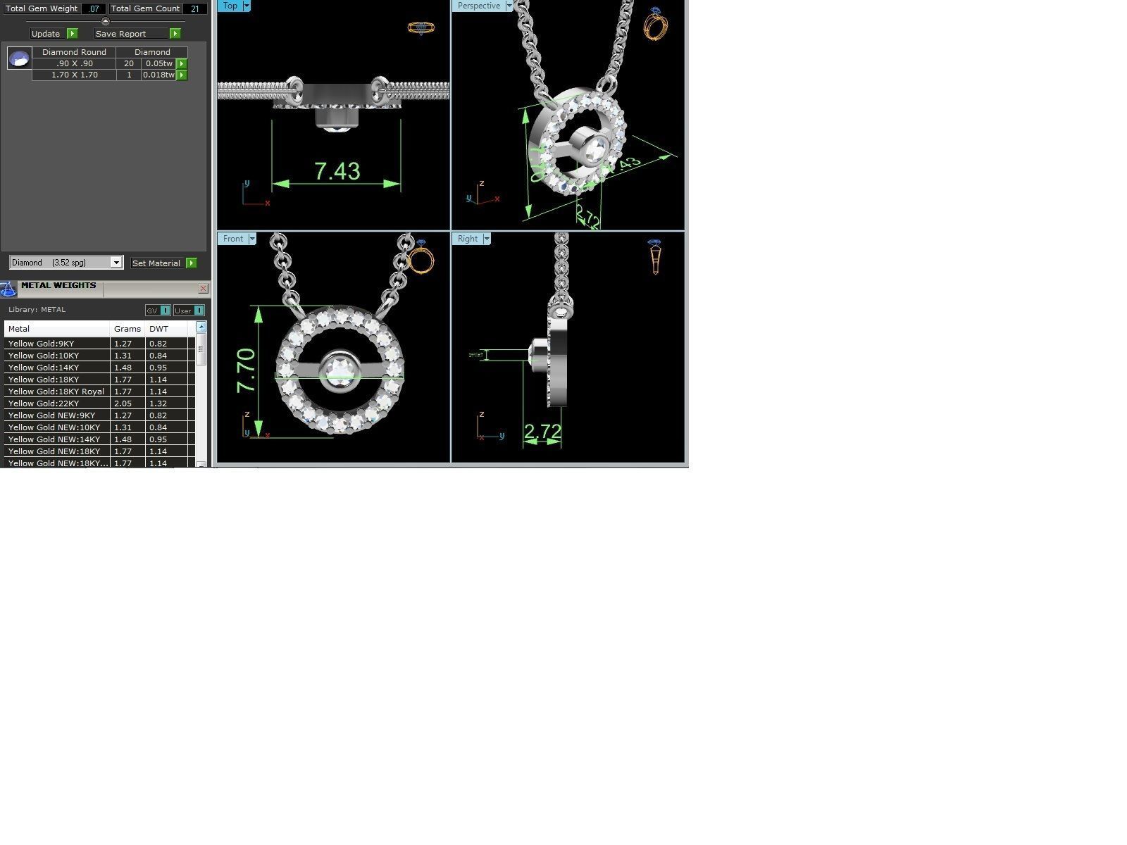 Women pendant 3dm render detail 3D print model_3