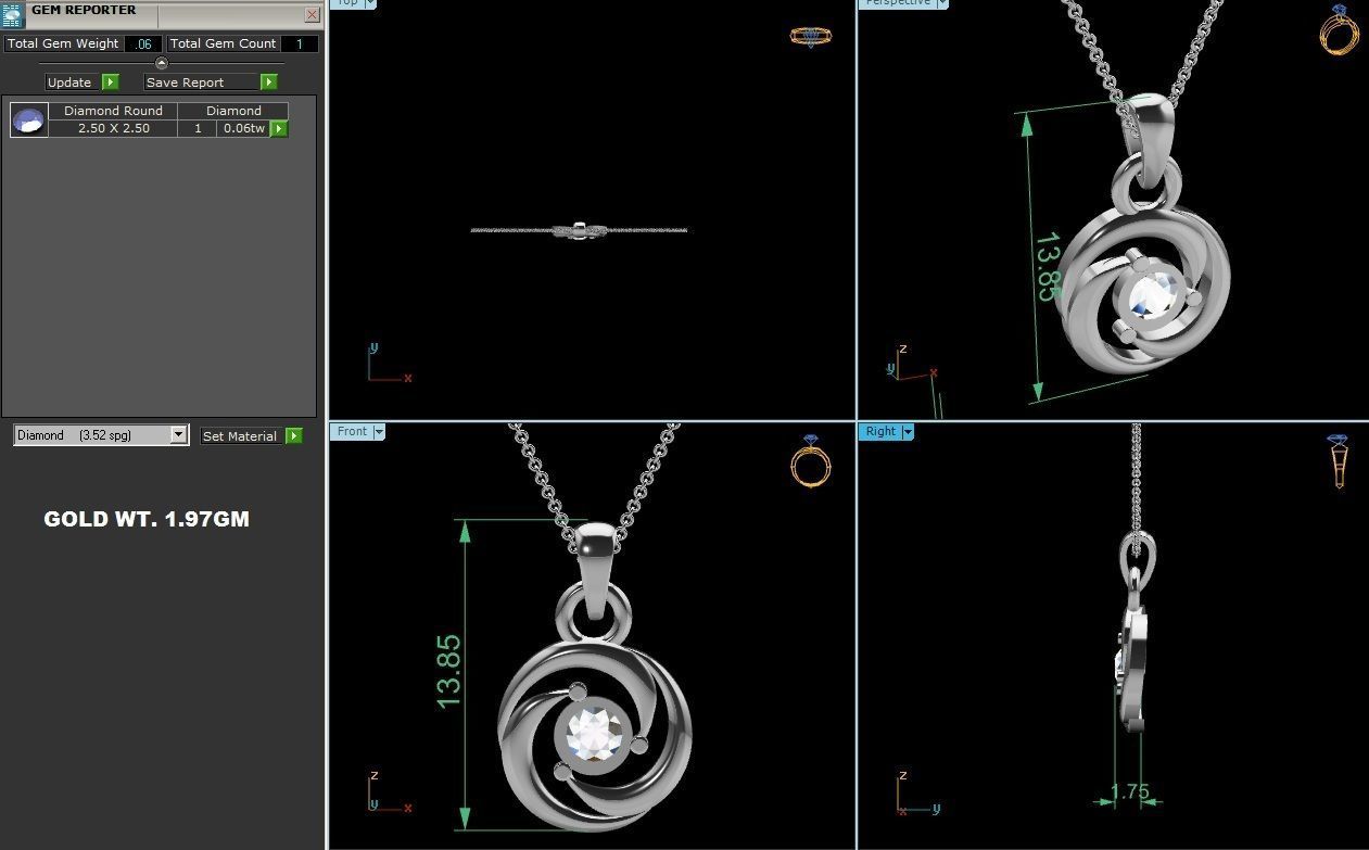 Women pendant 3dm render detail 3D print model_7