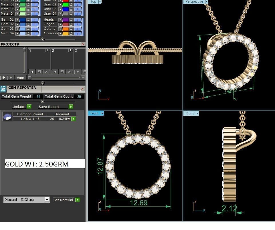 Women pendant 3dm render detail 3D print model_5