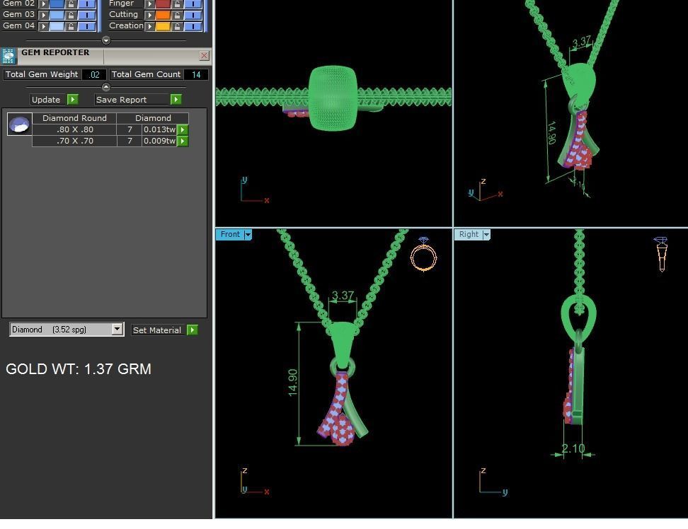Women pendant 3dm render detail 3D print model_7