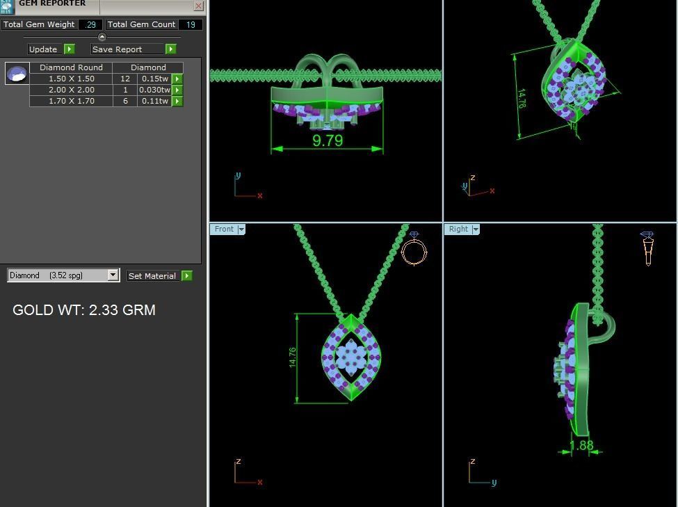 Women pendant 3dm render detail 3D print model_7
