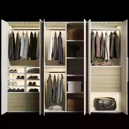 Wardrobe with clothes  10