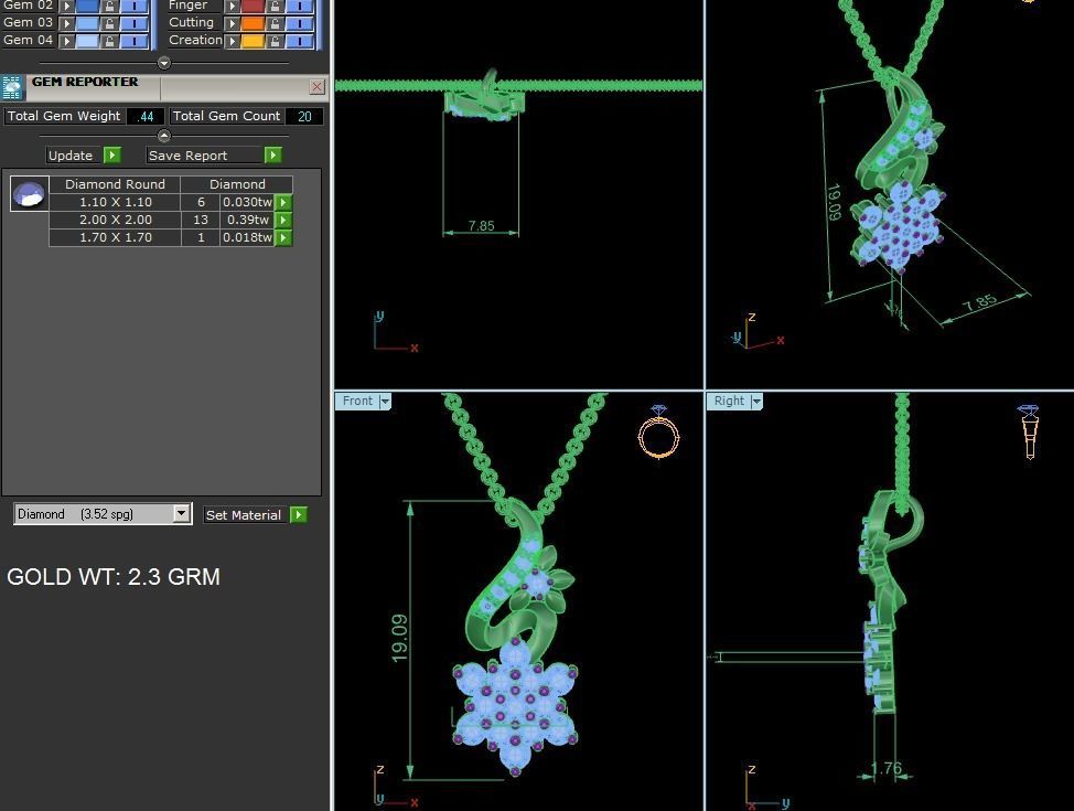 Women pendant 3dm render detail 3D print model_7